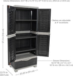 Sunnydaze Lockable Storage Cabinet - Indoor or Garage Storage Cabinet with 3 Adjustable Shelves - 57.5" H - Garage, Office, Home, Laundry Room - Shadow
