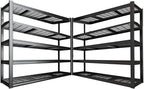 65" W Garage Shelving Heavy Duty, 5 Tier Garage Shelves, 30" D Adjustable Storage Shelving Unit, Commercial Metal Shelf for Warehouse, Pantry, School, Shop, 65" Wx30 Dx79 H, 2 Pack