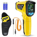 MESTEK Infrared Thermometer Gun, Non-Contact Digital Laser Thermometer Temperature Gun with Probe for Cooking, Home Repairs, IR Temp Gun with Humidity Sensor, Adjustable Emissivity -58°F to 1472°F