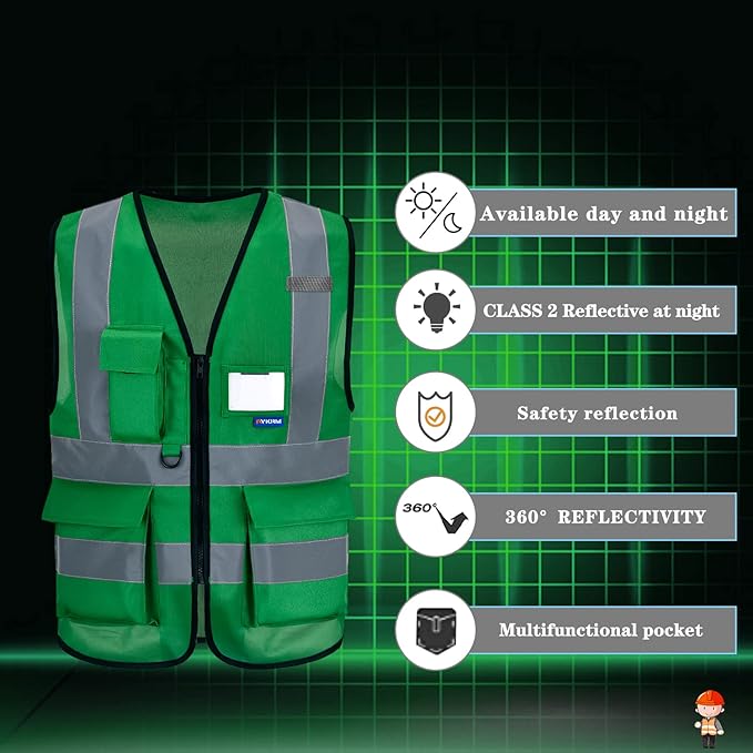 A-SAFETY reflective vest green