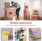 3 X 5 Inch Printable Waterproof Rectangle Color Coding Labels, 300 Per Roll Adhesive Color Coding Stickers for Bar-Codes, Address, Small Business Labeling, Red