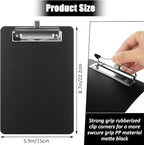 20 Pack Mini Clipboards, 6 x 9 Inch Small Clipboards Pocket Clipboard, Plastic Memo Clipboard with Profile Clip, Small Plastic Clip Board for Notepads Receipts Tickets(Black)