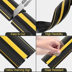 MYFAMIREA 6.5FT Floor Cord Cover Heavy Duty Cable Cover Protector with 3 Channels Extension PVC Floor Wire Cover Outdoor Cord Hider Management Cord Cover for Wire on Floor for Home Office Outdoor