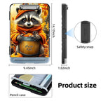 Clipboard with Storage Box & Pen Holder,Heavy Duty Clip Boards 8.5x11 for Nursing,High Capacity,School & Office Supplies,Fall Raccoon