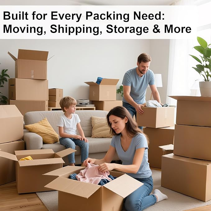 Large Moving Boxes Heavy Duty, 12 Pack 20" x 20" x 15" Double Corrugated Packing Boxes for Moving Shipping Storage (20"x 20"x 15"(No Handle))