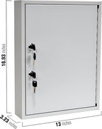 STEELMASTER by BankSupplies 60 Key Cabinet | Dual Lock Control Key Box | Welded 22 Gauge Steel Construction | Scratch Resistant | Write-On Key Tags for Easy Identification
