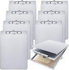 Henoyso Metal Storage Clipboard Bulk Heavy Duty Aluminum Clip Board for Teacher Contractor Medical Construction Office School Classroom, 12.6x9.2x1 Inch, Fit Letter Size 8.5x11 Inch Paper(8 Pcs)