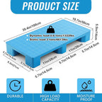 1 Pcs Plastic Pallet for Basement Storage Easy Stack Lightweight Floor Pallet Display Flooring Room Supermarket Christmas, Support up to 2000 Lbs (40'' L X 20'' W X 5.5'' H,Blue)