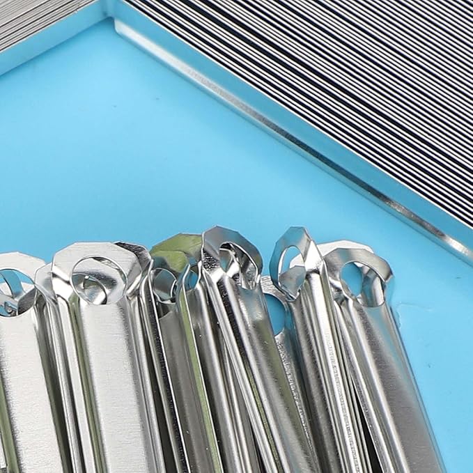 File Fasteners 2 - Hole Iron Clips 50pcs, 80mm Hole Pitch, Durable Metal Paper Prong Fastener - Holds 350 Sheets, Rust, Easy Document Binding