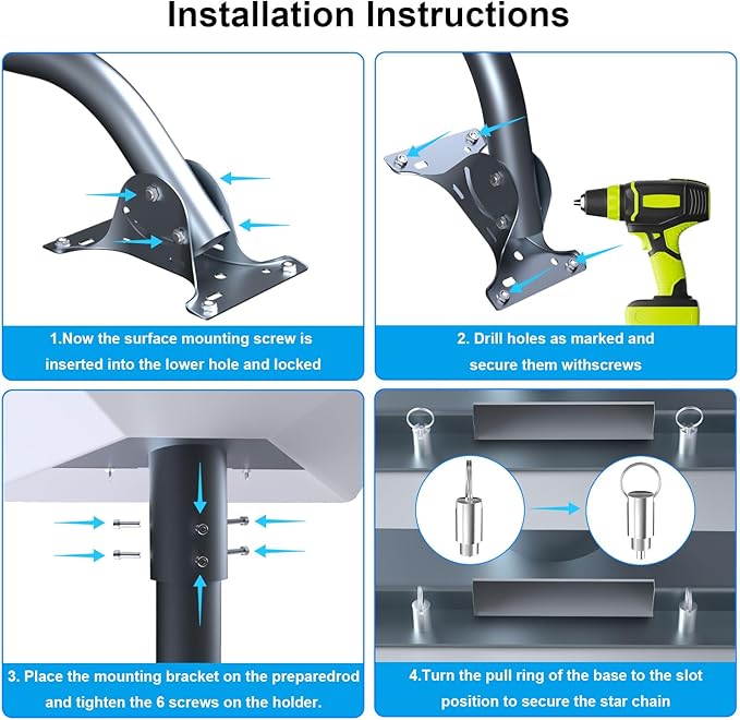 for Starlink Gen 3 Roof Mount, Aluminum Alloy Starlink Standard V3 Mounting Kit with Starlink Gen 3 Pipe Adapter, Angle Adjustable (Curved)