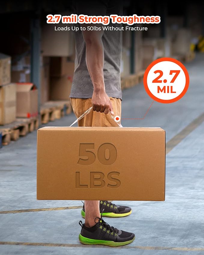 MUNBYN Heavy Duty Packing Tape,6 Rolls Clear Packing Tape for Moving Boxes and Packaging Supplies,1.88" x 60 Yards Per Roll,2.7 mil,Moving Packaging Shipping, Office & Storage