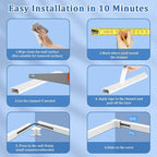 Wire Covers for Cords On Wall - Cord Management on Wall for Home and Office, Paintable PVC Cable Raceway Cover (White, 125")