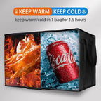 Bodaon 4-Pack Cooler Insulated Food Delivery Bag, Rideshare Delivery Bag, XXX-Large Thermal Bags for Catering/Hot Pizza, Travel/Camping/Picnic/Grocery Reusable Warmer Frozen, Black With Bottom