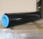 BOMEI PACK 1 Pack 1200ft Industrial Black Stretch Wrap Film 70 Gauge 15" with 3inch Plastic Rolling Handles for Pallet Wrap, Durable Self-Adhering Packing, Moving, Heavy Duty Shrink Film