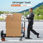 3 in1 Heavy Duty Convertible Hand Truck Dolly Cart, Folding Trolley Cart with Wheels, 600lbs Capacity for Transport Moving in Warehouse, Supermarket, Equipment (Orange)