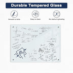Magnetic Glass Whiteboard, 6' x 4' Glass Dry Erase Board for Wall, 72" x 48" Large Frameless White Board with 1 Marker Tray and 10 Magnets for Office, Home, Classroom - Normal White