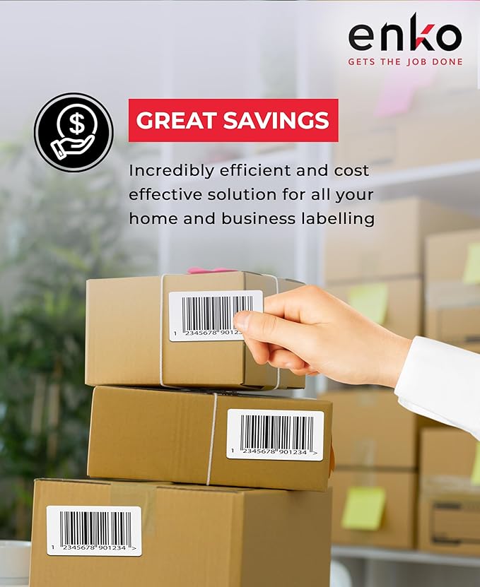 enKo 2 Stacks/2000 Labels 4"x6" Fanfold Direct Thermal Labels Compatible for Rollo Zebra Printer - Shipping Mailing Postage Labels, Perforated, Permanent Adhesive (2 Labels/Fold | 1000 Labels/Stack)