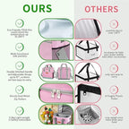 Iknoe Large Cooler Bag Collapsible 24 Can Insulated Bags Leakproof Lunch Cooler Tote with Multi-Pockets for Adult Insulated Thermal Bag for Beach, Picnic, Office Work(Pink)