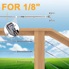 WAYSKA 36 Pairs Stainless Steel Cable Railing Kit Fit 1/8" Wire Rope, Angle 180°Adjustable Swage Toggle Turnbuckle Tensioner and End Fitting, T316 Marine Grade Cable Railing Hardware for Wood Post