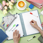 6 Sides Whiteboard Notebook Portable Whiteboard Dry Erase Notebook Portable Dry Erase Board Double Sided Folding Whiteboards White Board for Office Study Meeting(Haze Blue,A4: 9"×12”)