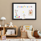 4 THOUGHT Dry Erase Board, 24 x 36 in Magnetic Whiteboard Black Vintage Wood Frame Wall-Mounted White Board Decorative Notice Board for School, Office, Home, Kitchen with 8 Magnets 4 Markers 1 Eraser