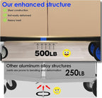3 in 1 Convertible Hand Truck Dolly Cart with Wheels Collapsible/Folding handtruck Dolly / 2 Straps/Adjustable Height/for Luggages/Cartons/Warehouse/Supermarket/Office / 500 Lbs Load