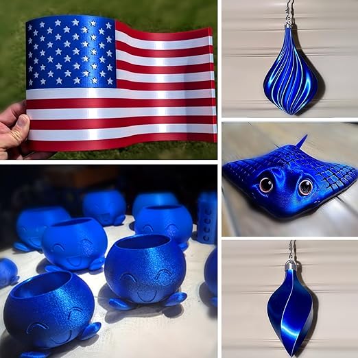 Geeetech Metal Shine Filament 1.75mm for 3D Printer, Silk PLA 1kg (2.2lbs) Spool, Metallic Royal Blue 3D Printing Filament, Dimensional Accuracy +/- 0.02 mm