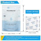 Desiccant Packs for Storage – 10 Gram 80 Packs Moisture Absorbers for Food Storage, Food Grade Silica Gel Packets, Premium Desiccant for Foods, Electronics, Jewelry, Tools, Safe