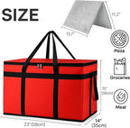 Bodaon Insulated Food Delivery Bag With Hard Bottom, XXXL Pizza Cooler Bags, Rideshare Delivery Bag, Grocery Shopping bag, Thermal Cold/Hot Styrofoam Carrier for Travel/Catering/Car