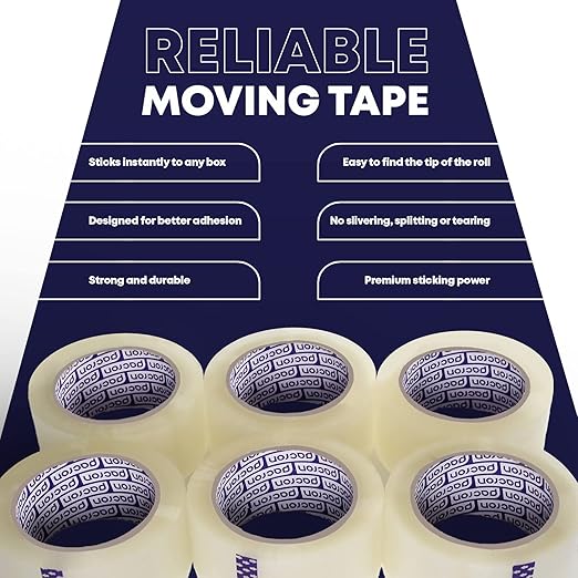 Clear Packing Tape - 24 Heavy-Duty Wrapping Tape - 110-Yard Length, 2640 Total Yards 2.88-Inch Wide Strong Adhesive Rolls for Moving Boxes, Office Packaging, Storage Organization & Warehouse Shipping