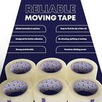 Clear Packing Tape - 24 Heavy-Duty Wrapping Tape - 110-Yard Length, 2640 Total Yards 2.88-Inch Wide Strong Adhesive Rolls for Moving Boxes, Office Packaging, Storage Organization & Warehouse Shipping