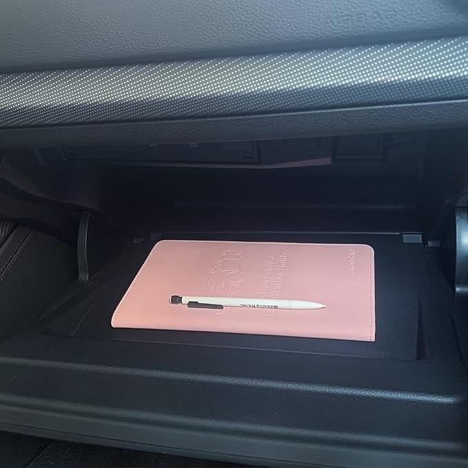 2Pack Leather Car Registration and Insurance Card Holder, Car Document Holder for Cards License with Magnetic Shut (Pink)