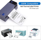 1000 Fanfold 4"x6" Direct Thermal Shipping Address Labels, (500 Labels/Stack) Paper Label for Direct Thermal Printer MUNBYN, JADENS, BEEPRT, ASprink, Nelko, Phomemo, for UPS USPS