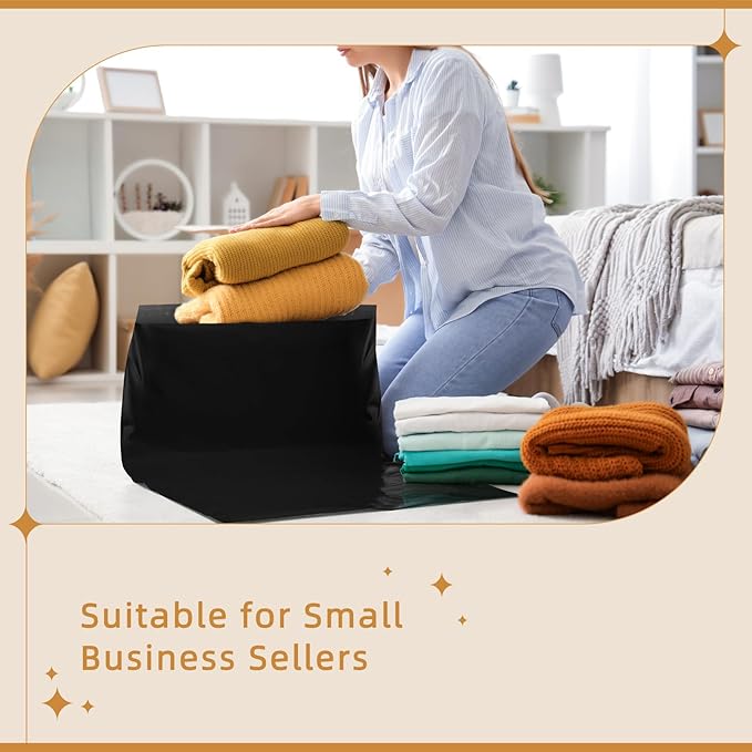 Fuxury Poly Mailers Large 24x36" 25 Pcs, XXL Shipping Bags Bulk for Clothing, Strong Adhesive Shipping Envelopes for Small Business Suppliers,Waterproof Mailers 2.5mil Poly Bag Mailing Envelopes Black