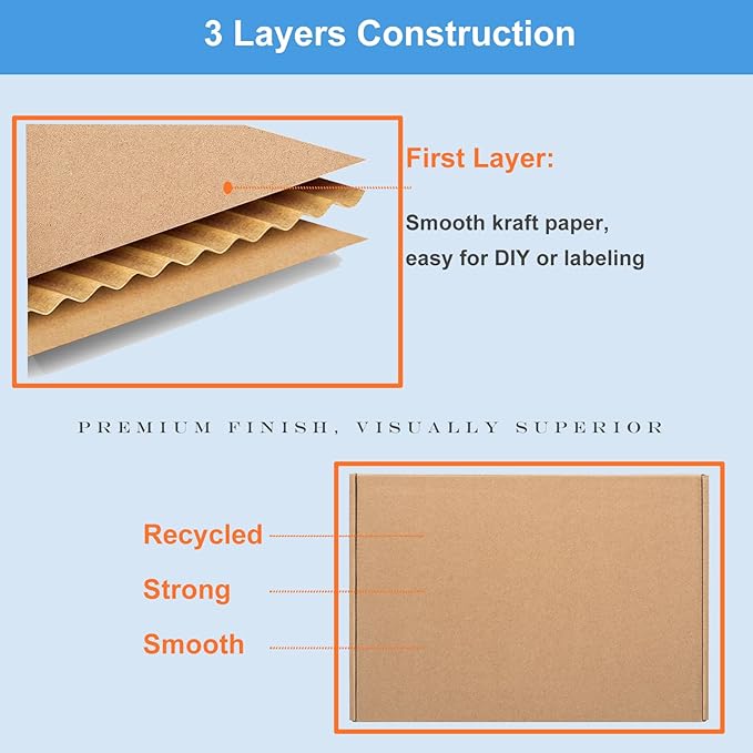 Shipping Boxes 6x4x3" 25 Pack - Brown Kraft Corrugated Cardboard Mailing Box for Small Business, Medium Literature Mailer Packaging Supplies