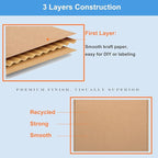 Shipping Boxes 12x9x2" 25 Pack - Brown Corrugated Cardboard Mailing Box for Small Business, Kraft Medium Literature Mailer Packaging Supplies