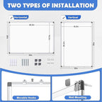 Double-Sided White Board Dry Erase, 20" x 30" Dry Erase Board for Wall with Silver Aluminium Frame, Magnetic Whiteboard for Office, Home, School, Kitchen