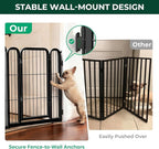 FXW Dog Gate Extra Wide Designed for Indoor Use, Adjustable Width Up to 92-inch Wide (24" H 4 Wire Panels for Puppies and Small Dogs), Black