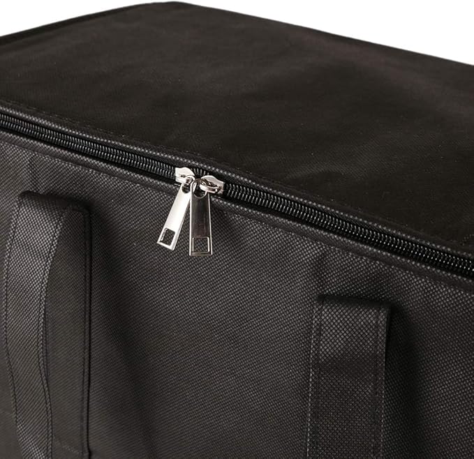 Ezek Reusable Insulated Grocery Bags in Black, Stand Upright, Double The Sturdy Zipper, Eco-Friendly Heavy Duty Non-Woven Reinforced Bottom & Handles.