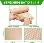Honeycomb Packing Paper,15" x 200' Bubble Cushioning Wrap Roll for Moving Shipping Packaging Gifts, Recyclable Cushioning Paper Moving Packing Supplies Protective Roll with 20 Fragile Sticker Labels
