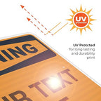 Custom Warning Sign, OSHA Sign, 24x30 Inches, 3M EGP Reflective .080 Aluminum, Fade Resistant, Indoor/Outdoor Use, Made in USA