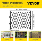 VEVOR Folding Door Scissor Gate - Steel Accordion 87" H x 94" W, 360 Rolling Barricade,Padlock