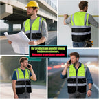 BeautyWill 10/20 Pack Custom Logo Safety Vest,Bulk High Visibility Class 2 Reflective Work Vests