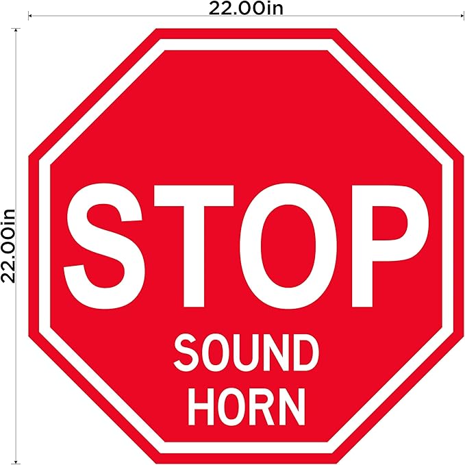 Stop "Sound Horn" - Laminated Floor Sign by Graphical Warehouse - 12” x 12” (22)