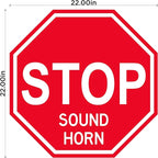 Stop "Sound Horn" - Laminated Floor Sign by Graphical Warehouse - 12” x 12” (22)