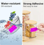1x2 inch Blank Removable Freezer Labels Printable Rectangle Stickers 500PCS Water Oil Resistant with Perforation Line for Food Containers Jars Pantry Organization, Fluorescent Purple
