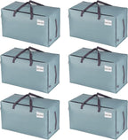 VENO 6 Pack Moving Bags and Large Christmas Decoration Storage Bins with lids. Alternative to Moving Boxes, Packing Supplies for College. Heavy Duty Totes (Light Blue Matte, 6 Pack)