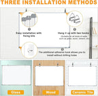 H-Qprobd White Board Dry Erase Whiteboard for Wall 24x18 (2pcs) Magnetic Boards for Office Classroom & Home, Small Wall Whiteboard Including 6 Markers, 10 Magnets, 2 Erasers & 10 Adhesive Hooks