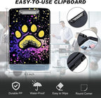 Clipboard with Storage Compartment, 8.5 x 11 Letter Size Side Opening Clip Board with Pen Holder, Hard Portable Clipboard Organizer for Nurse, Teacher, Contractor, Jobsite, Dog Paw