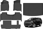 Hutisya-Floor Mats & Cargo Liner Set Fit for Chevy Suburban/GMC Yukon XL (8 Seater)(with 2nd Row Bench Seat) 2021-2025 All Weather Protection Anti-Slip TPE Full Set Liners Automotive Accessories